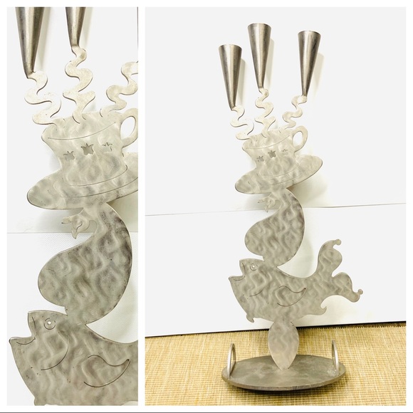 Amy's Ark Hess Stainless Steel Candlestick Fish